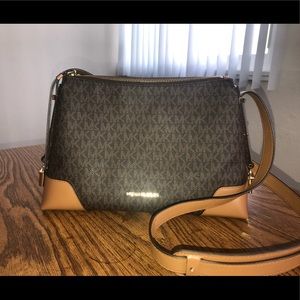 Michael kors dark brown canvas bag